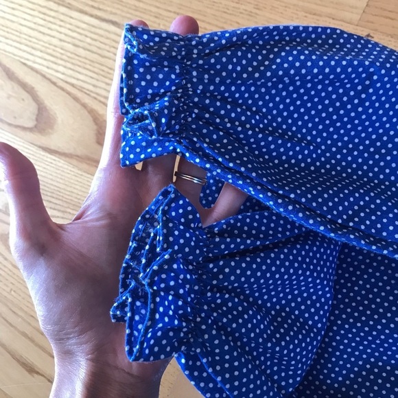 Jill Lynn vintage Dress royal blue white polka dot lace ribbon long sleeve T3 3T - Picture 6 of 14